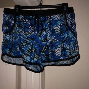 Blue aztec pattern shorts